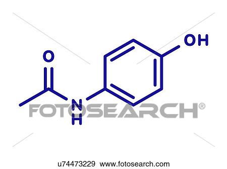 Stock Photo - Paracetamol analgesic drug molecule, illustration. Fotosearch