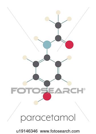 Stock Photograph - Paracetamol analgesic drug molecule, illustration. Fotosearch