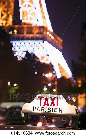 Picture - Paris, France, at night. Fotosearch