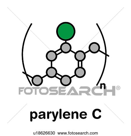 Stock Image - Parylene C polymer chemical structure, illustration. Fotosearch