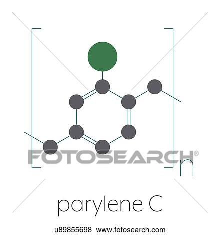 Stock Photo - Parylene C polymer chemical structure, illustration. Fotosearch
