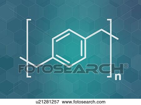 Stock Photo - Parylene N polymer chemical structure, illustration. Fotosearch