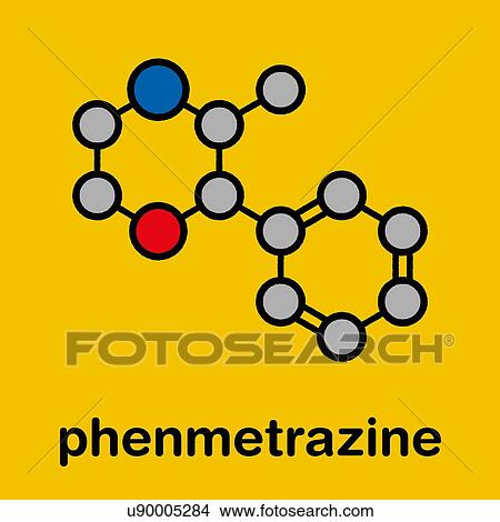 Picture - Phenmetrazine stimulant drug molecule, illustration. Fotosearch