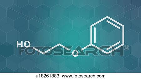 Stock Image - Phenoxyethanol preservative molecule, illustration. Fotosearch