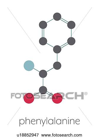 Stock Photo - Phenylalanine amino acid molecule, illustration. Fotosearch