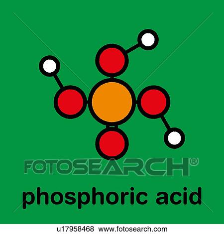 Stock Photo - Phosphoric acid mineral acid molecule, illustration. Fotosearch