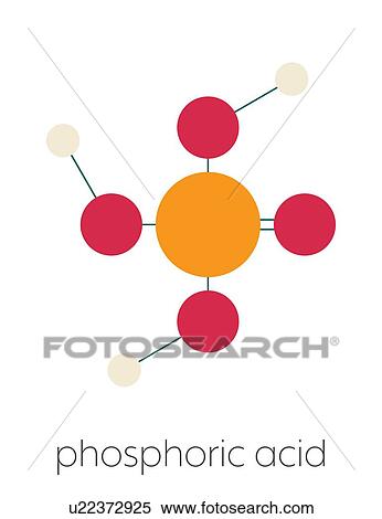 Stock Photography - Phosphoric acid mineral acid molecule, illustration. Fotosearch