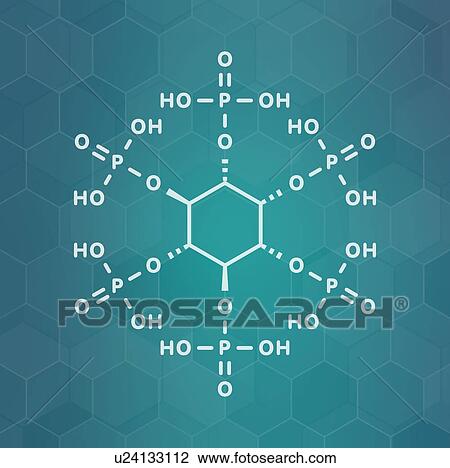 Stock Image - Phytic acid chemical structure, illustration. Fotosearch