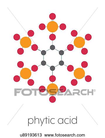 Stock Image - Phytic acid chemical structure, illustration. Fotosearch
