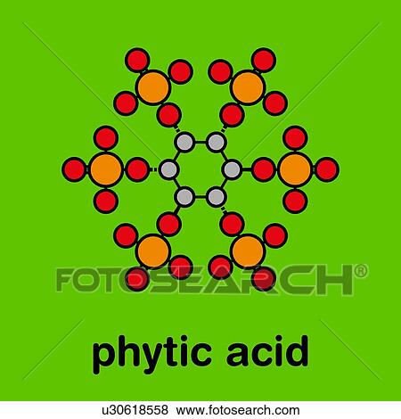 Stock Photo - Phytic acid chemical structure, illustration. Fotosearch