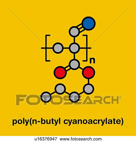 Stock Photo - Poly-n-butyl cyanoacrylate polymer chemical structure. Fotosearch