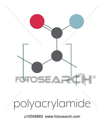 Stock Image - Polyacrylamide polymer chemical structure, illustration. Fotosearch