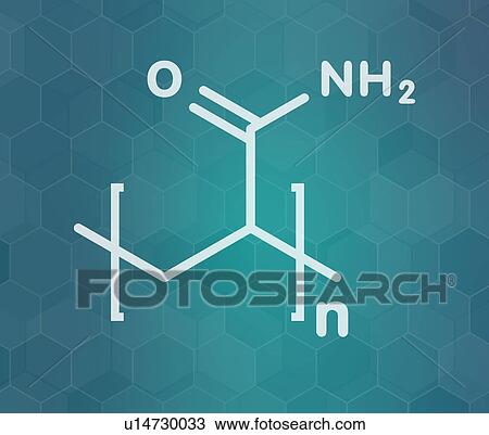 Stock Image - Polyacrylamide polymer chemical structure, illustration. Fotosearch