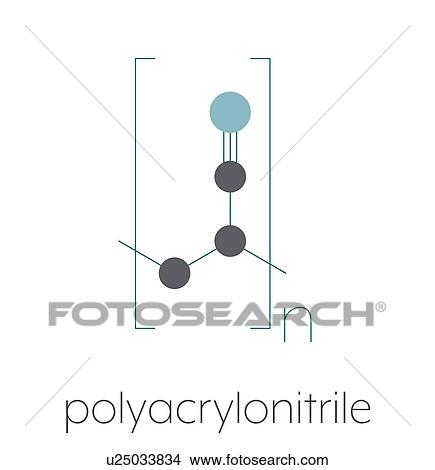 Picture - Polyacrylonitrile polymer chemical structure, illustration. Fotosearch