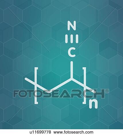 Stock Photo - Polyacrylonitrile polymer chemical structure, illustration. Fotosearch