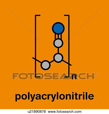 Stock Photo - Polyacrylonitrile polymer chemical structure, illustration. Fotosearch