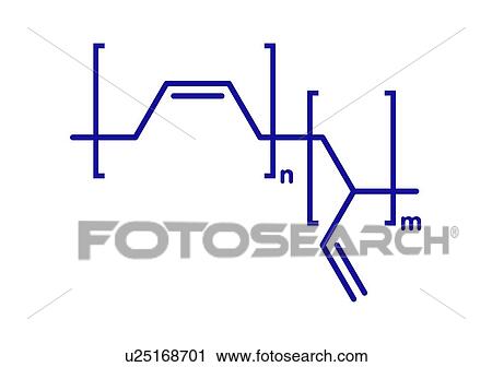 Stock Image - Polybutadiene polymer chemical structure, illustration. Fotosearch