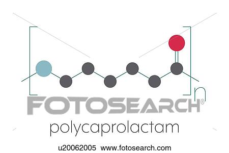 Stock Photography - Polycaprolactam polymer chemical structure, illustration. Fotosearch