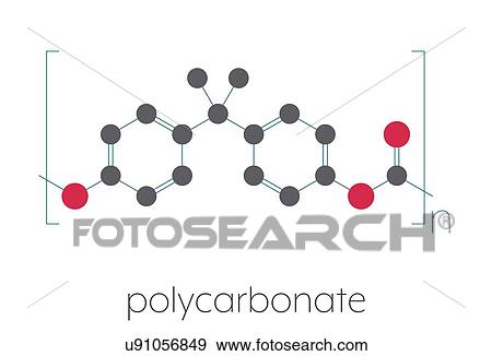 Stock Photo - Polycarbonate plastic chemical structure, illustration. Fotosearch