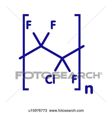 Stock Image - Polychlorotrifluoroethylene polymer chemical structure. Fotosearch