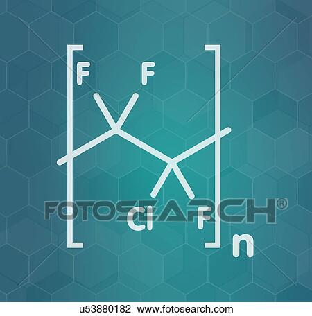 Stock Image - Polychlorotrifluoroethylene polymer chemical structure. Fotosearch