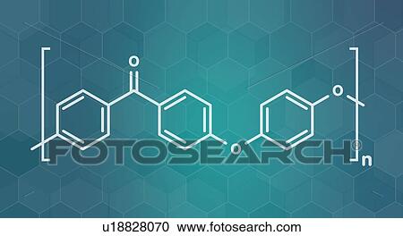 Stock Image - Polyether ether ketone chemical structure, illustration. Fotosearch