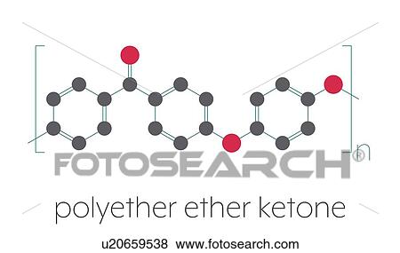 Stock Photo - Polyether ether ketone chemical structure, illustration. Fotosearch