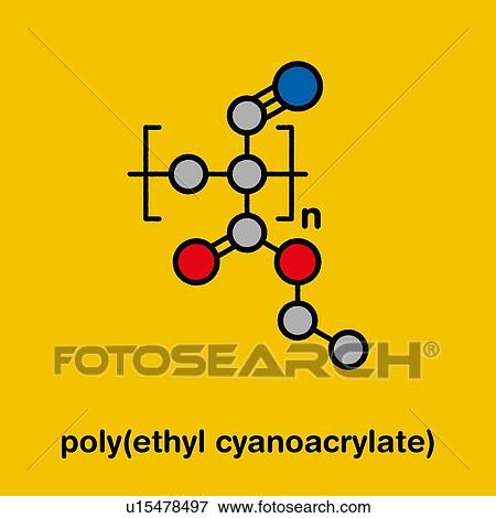 Stock Photo - Polyethyl cyanoacrylate polymer chemical structure. Fotosearch