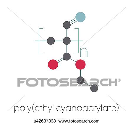 Stock Photo - Polyethyl cyanoacrylate polymer chemical structure. Fotosearch