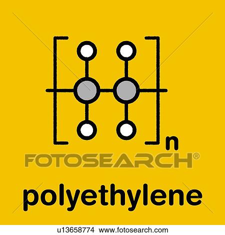Picture - Polyethylene polymer chemical structure, illustration. Fotosearch