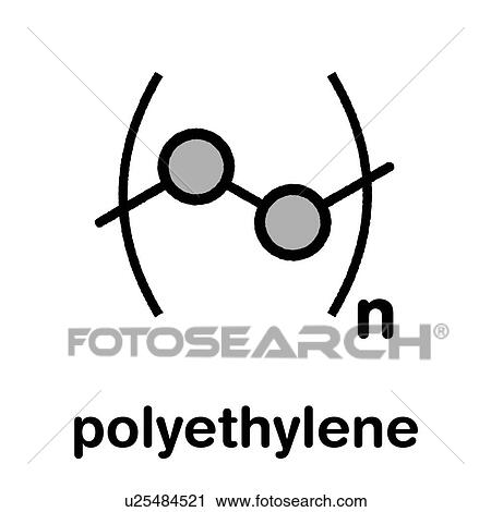 Stock Image - Polyethylene polymer chemical structure, illustration. Fotosearch