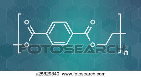 Stock Image - Polyethylene terephthalate polyester chemical structure. Fotosearch