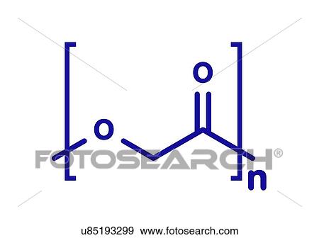 Stock Photo - Polyglycolide biodegradable polymer, illustration. Fotosearch