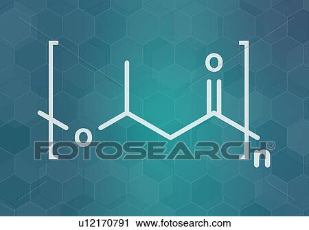 Stock Image - Polyhydroxybutyrate biodegradable plastic, illustration. Fotosearch