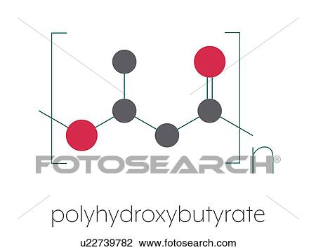 Stock Image - Polyhydroxybutyrate biodegradable plastic, illustration. Fotosearch