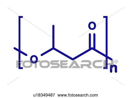Stock Photo - Polyhydroxybutyrate biodegradable plastic, illustration. Fotosearch