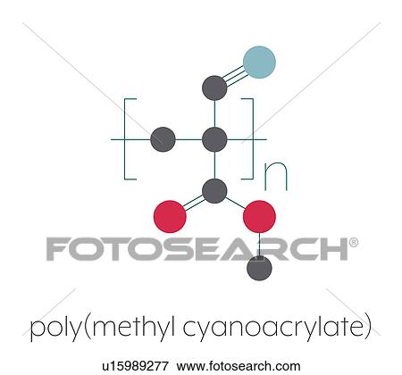 Stock Photo - Polymethyl cyanoacrylate polymer chemical structure. Fotosearch