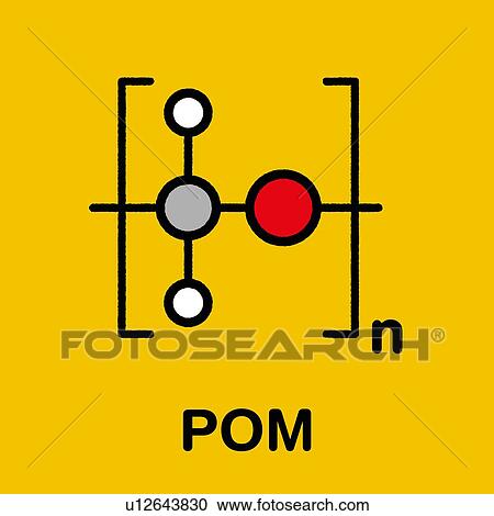 Stock Image - Polyoxymethylene polymer chemical structure, illustration. Fotosearch
