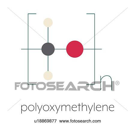 Stock Photo - Polyoxymethylene polymer chemical structure, illustration. Fotosearch