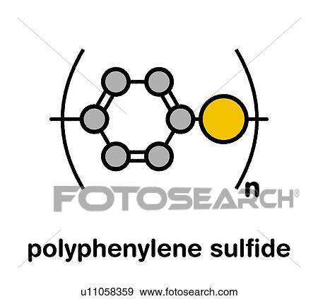 Stock Photo - Polyphenylene sulfide polymer chemical structure. Fotosearch