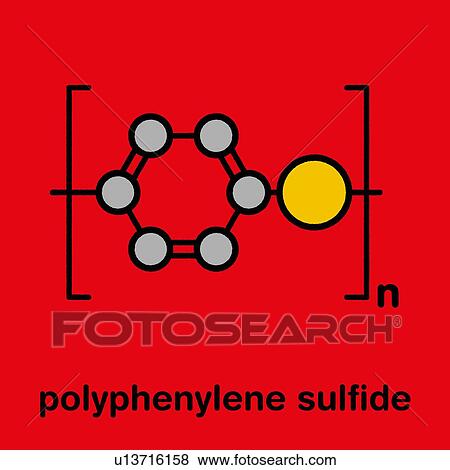 Stock Photo - Polyphenylene sulfide polymer chemical structure. Fotosearch