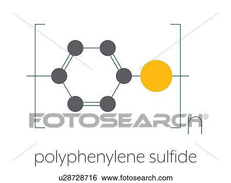 Stock Photograph - Polyphenylene sulfide polymer chemical structure. Fotosearch