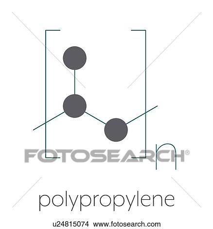 Picture - Polypropylene plastic chemical structure, illustration. Fotosearch