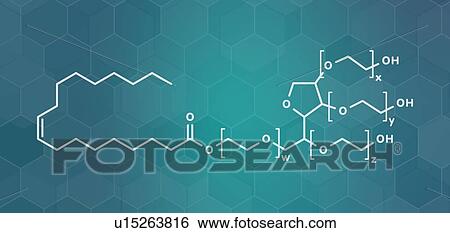 Stock Photograph - Polysorbate 80 surfactant molecule, illustration. Fotosearch