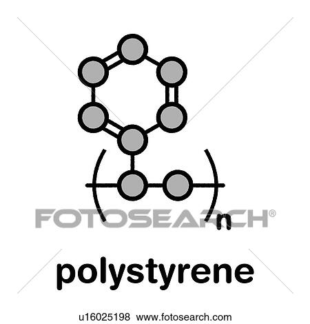 Stock Photo - Polystyrene plastic chemical structure, illustration. Fotosearch