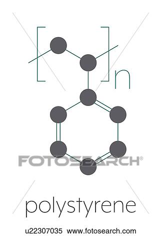 Stock Photography - Polystyrene plastic chemical structure, illustration. Fotosearch