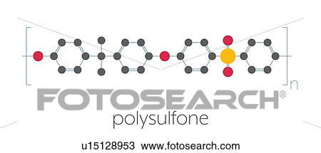 Stock Image - Polysulfone basic chemical structure, illustration. Fotosearch