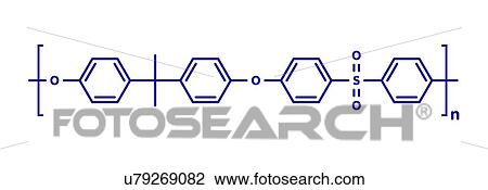 Stock Image - Polysulfone basic chemical structure, illustration. Fotosearch