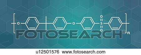 Stock Photograph - Polysulfone basic chemical structure, illustration. Fotosearch