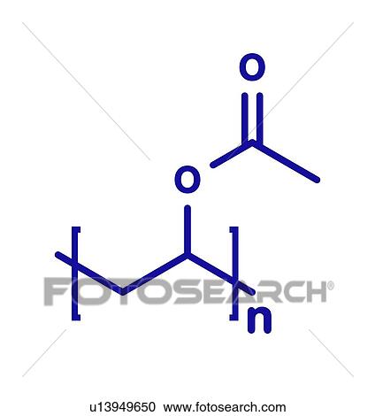 Stock Image - Polyvinyl acetate polymer chemical structure. Fotosearch